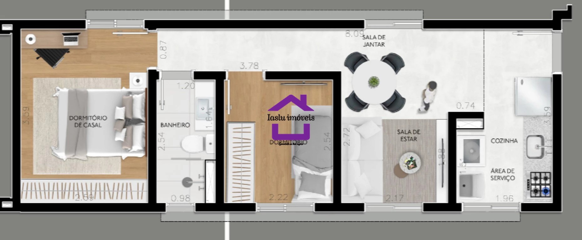 Apartamento à venda com 2 quartos, 45m² - Foto 1
