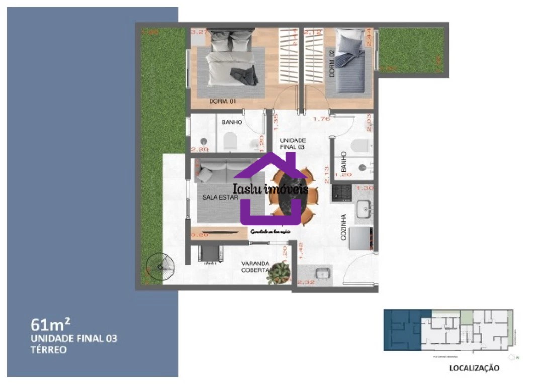 Apartamento, 2 quartos, 61 m² - Foto 1