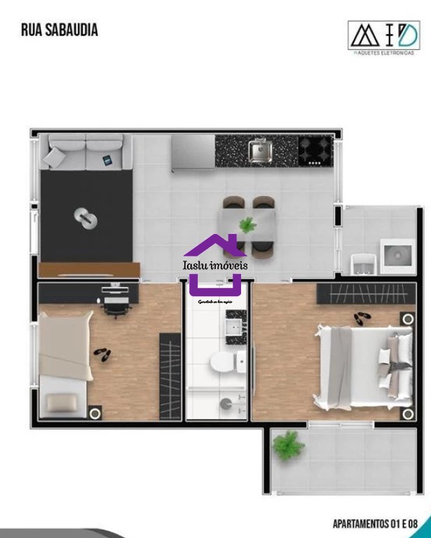 Apartamento à venda com 2 quartos, 41m² - Foto 2