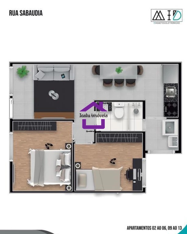 Apartamento à venda com 2 quartos, 41m² - Foto 3