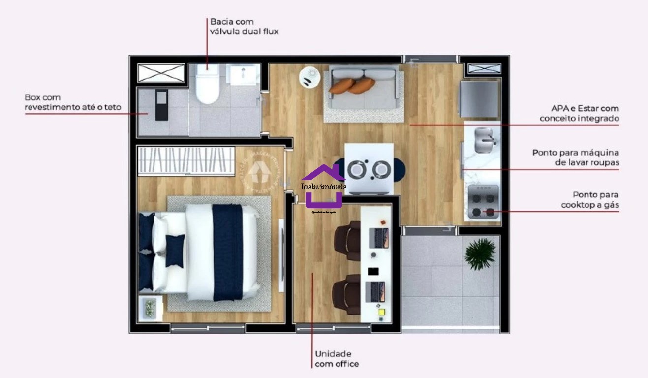 Apartamento, 2 quartos, 28 m² - Foto 1