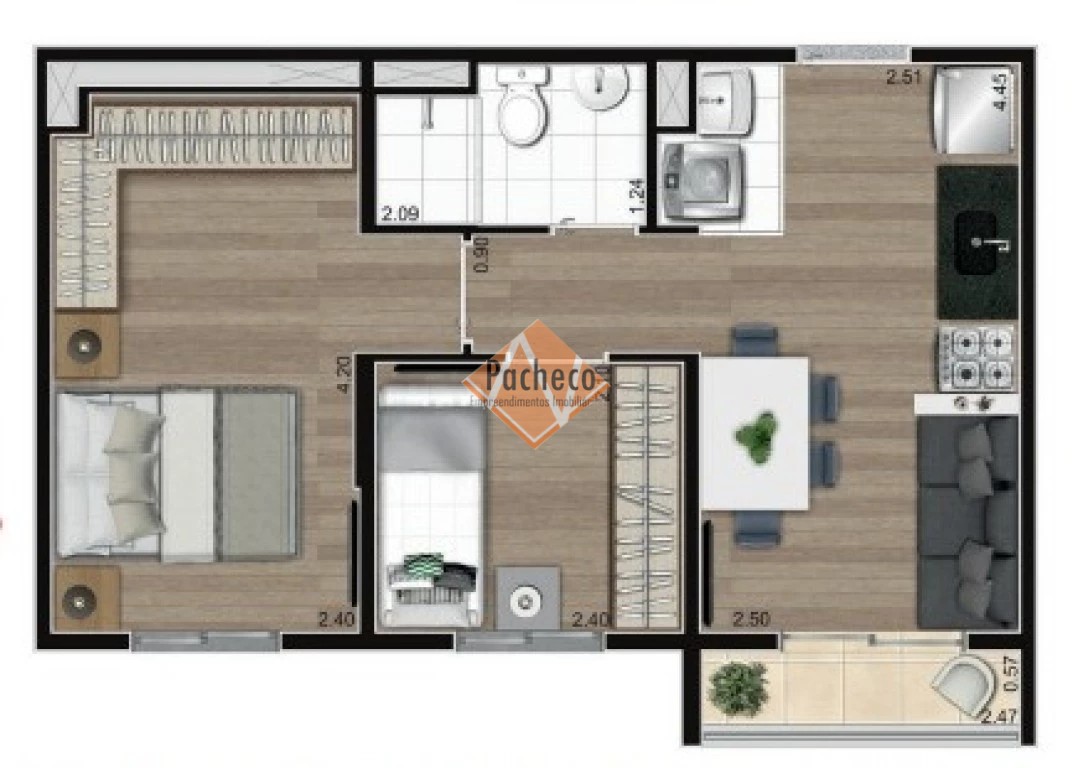 Apartamento à venda com 2 quartos, 38m² - Foto 2