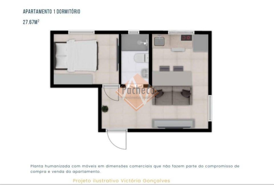 Apartamento à venda com 1 quarto, 25m² - Foto 5