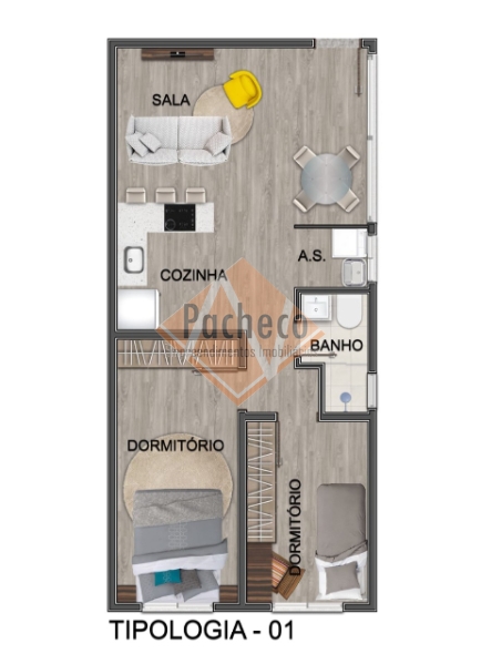 Apartamento à venda com 2 quartos, 40m² - Foto 7