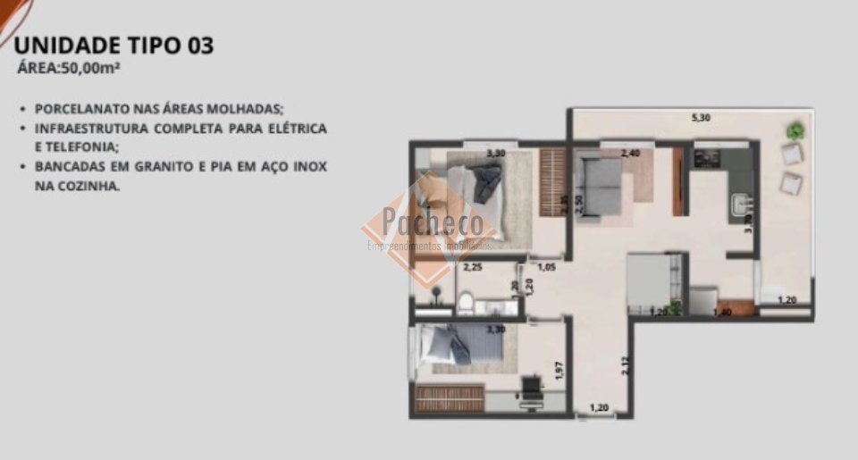 Apartamento à venda com 2 quartos, 50m² - Foto 9