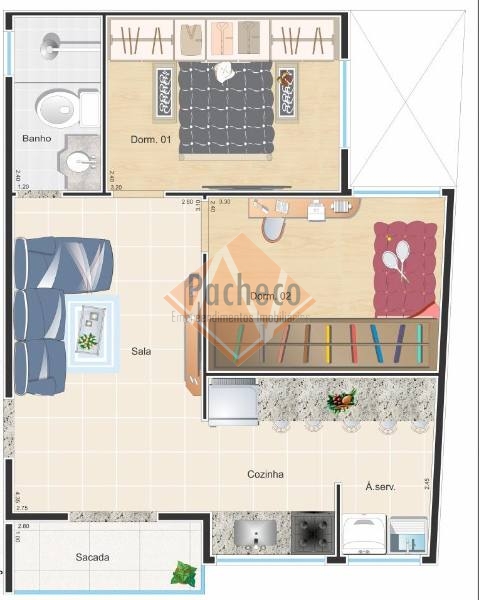 Apartamento à venda com 2 quartos, 48m² - Foto 2