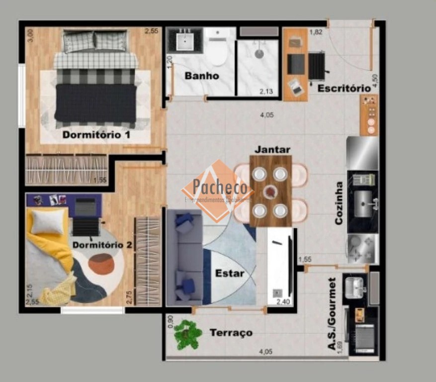 Apartamento, 2 quartos, 42 m² - Foto 2