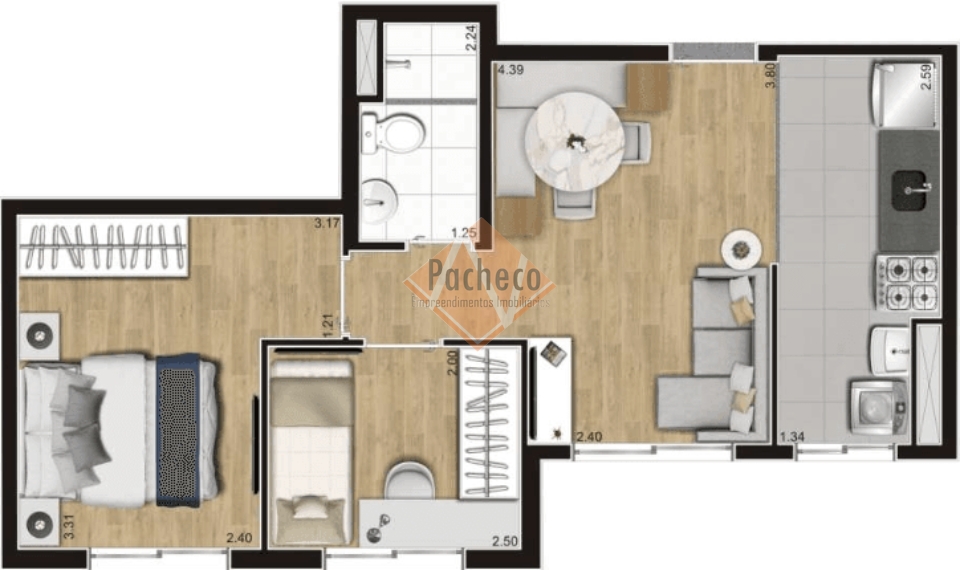 Apartamento à venda com 2 quartos, 39m² - Foto 19