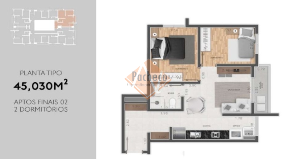 Apartamento à venda com 2 quartos, 41m² - Foto 17