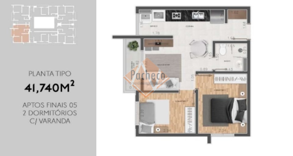 Apartamento à venda com 2 quartos, 41m² - Foto 18