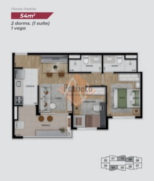 Apartamento à venda com 2 quartos, 54m² - Foto 6