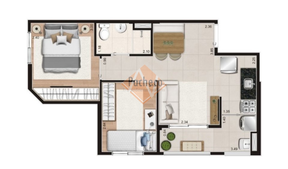 Apartamento à venda com 2 quartos, 38m² - Foto 7