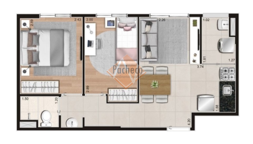 Apartamento à venda com 2 quartos, 38m² - Foto 9