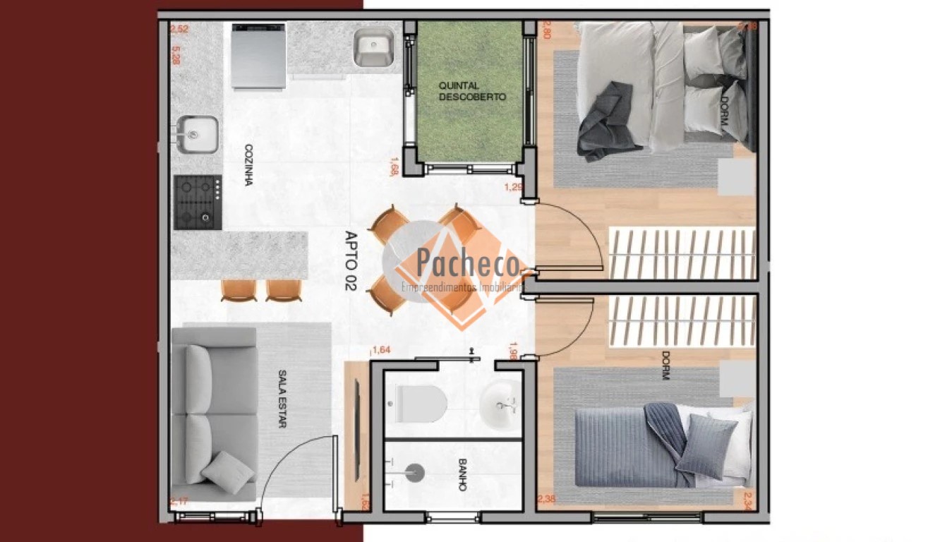 Apartamento, 2 quartos, 40 m² - Foto 3