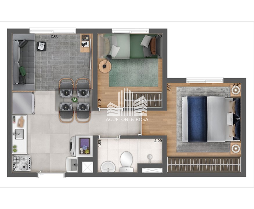 Apartamento à venda com 2 quartos, 33m² - Foto 3