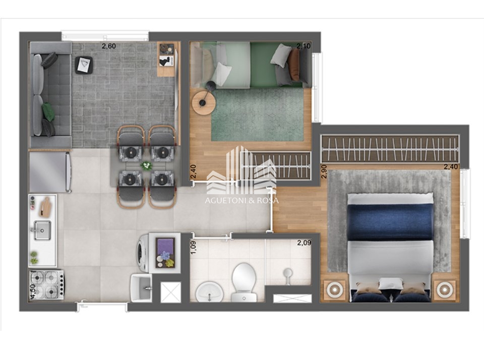 Apartamento à venda com 2 quartos, 33m² - Foto 4