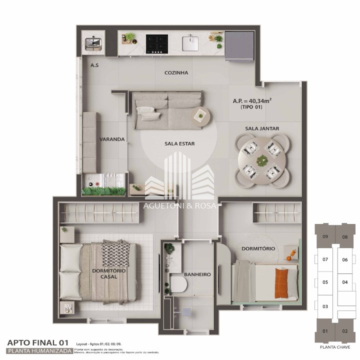 Apartamento à venda com 2 quartos, 37m² - Foto 8