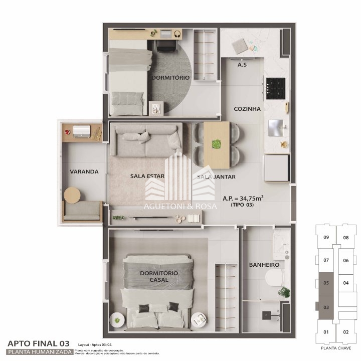 Apartamento à venda com 2 quartos, 37m² - Foto 9