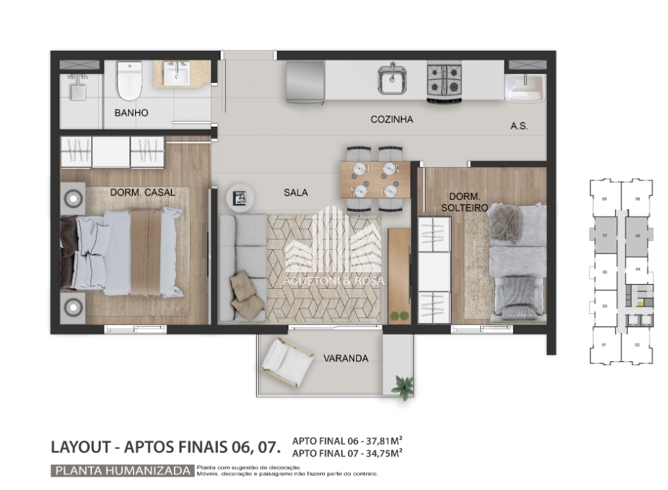 Apartamento à venda com 1 quarto, 35m² - Foto 9