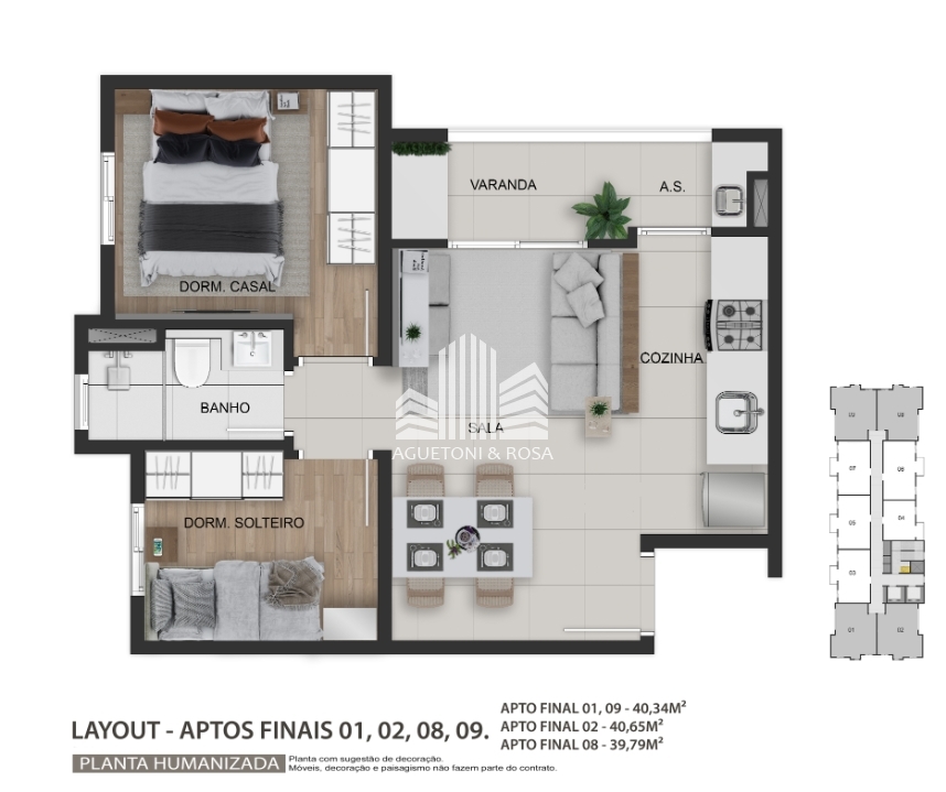 Apartamento à venda com 1 quarto, 35m² - Foto 10